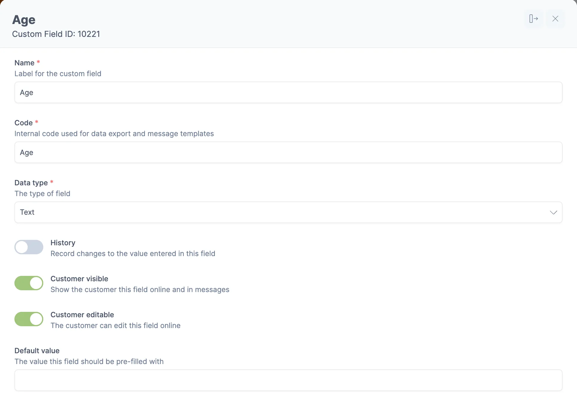 Managing custom fields to collect data