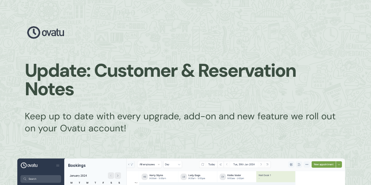 Update: Customer & Reservation Notes | Ovatu
