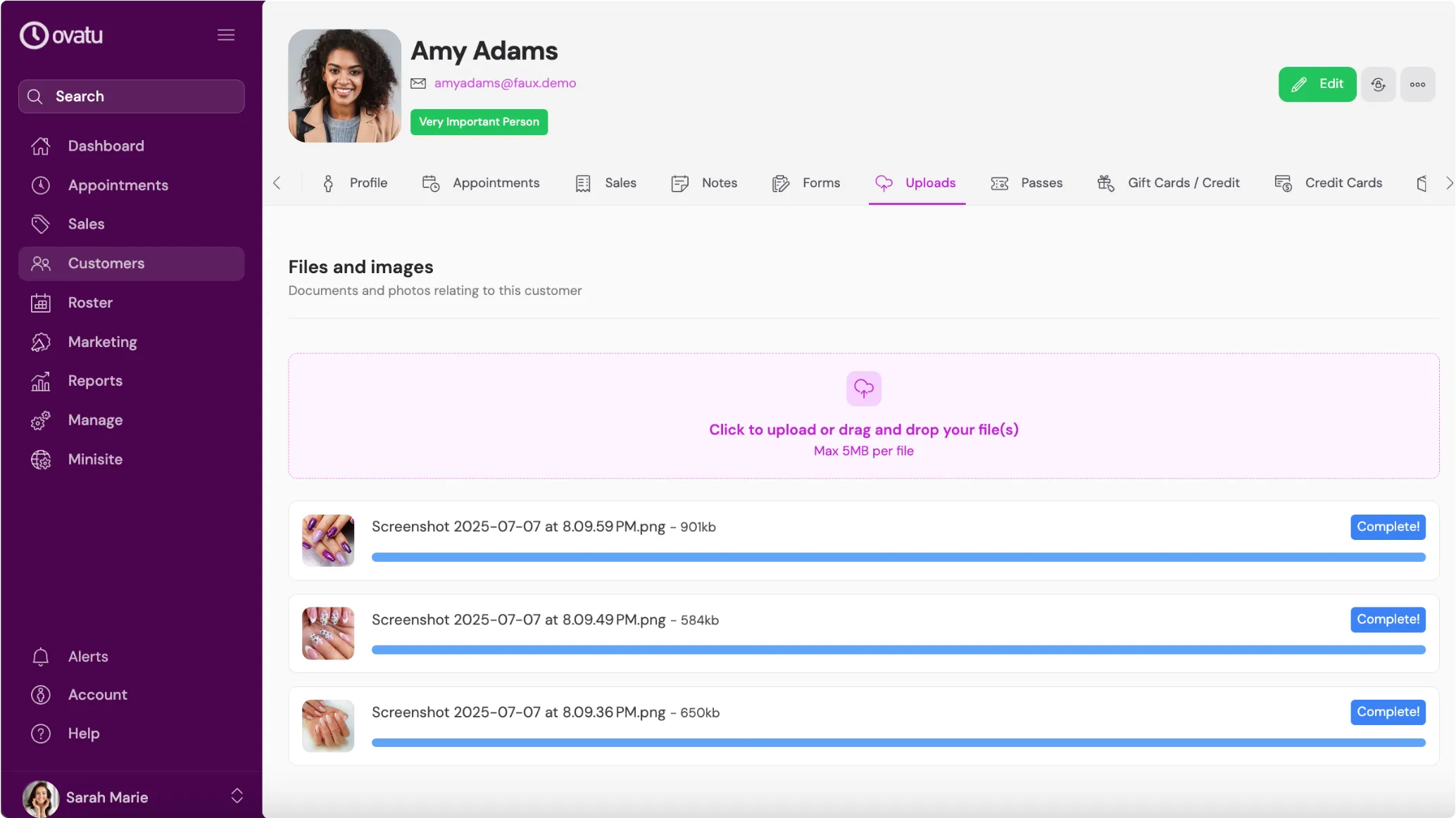 customer mobile screenshot