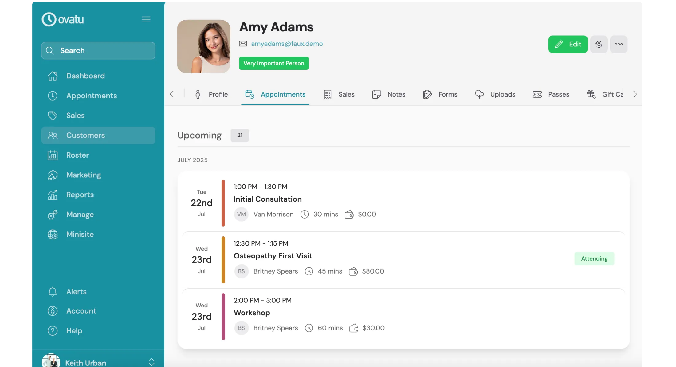 customer web screenshot