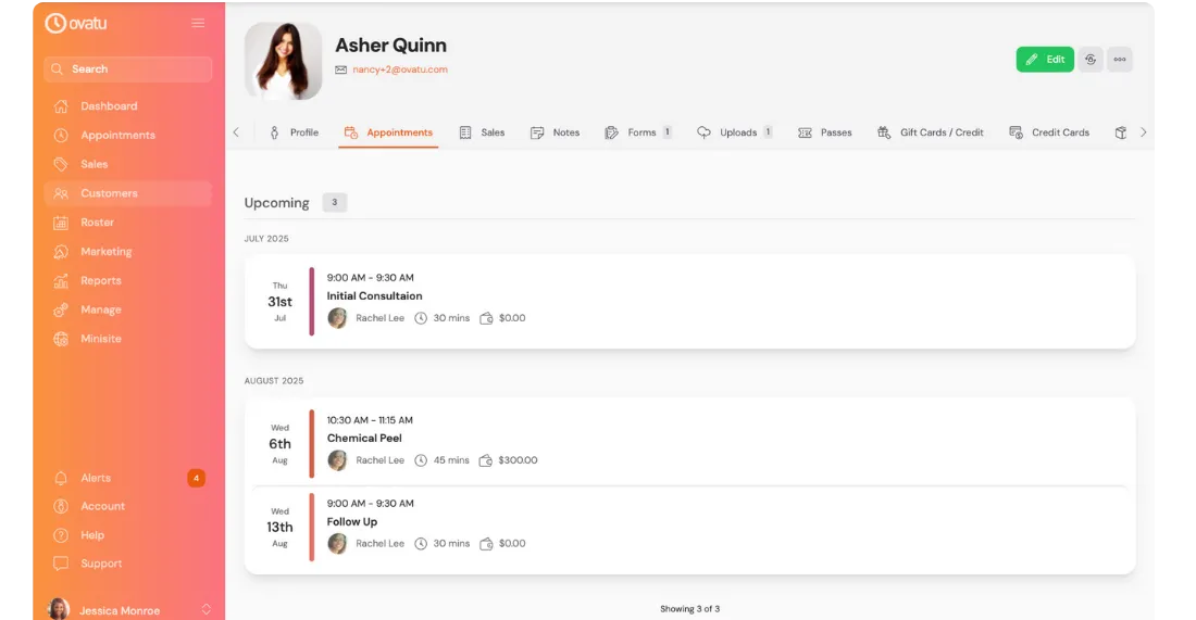 Organising appointment resources in the schedule