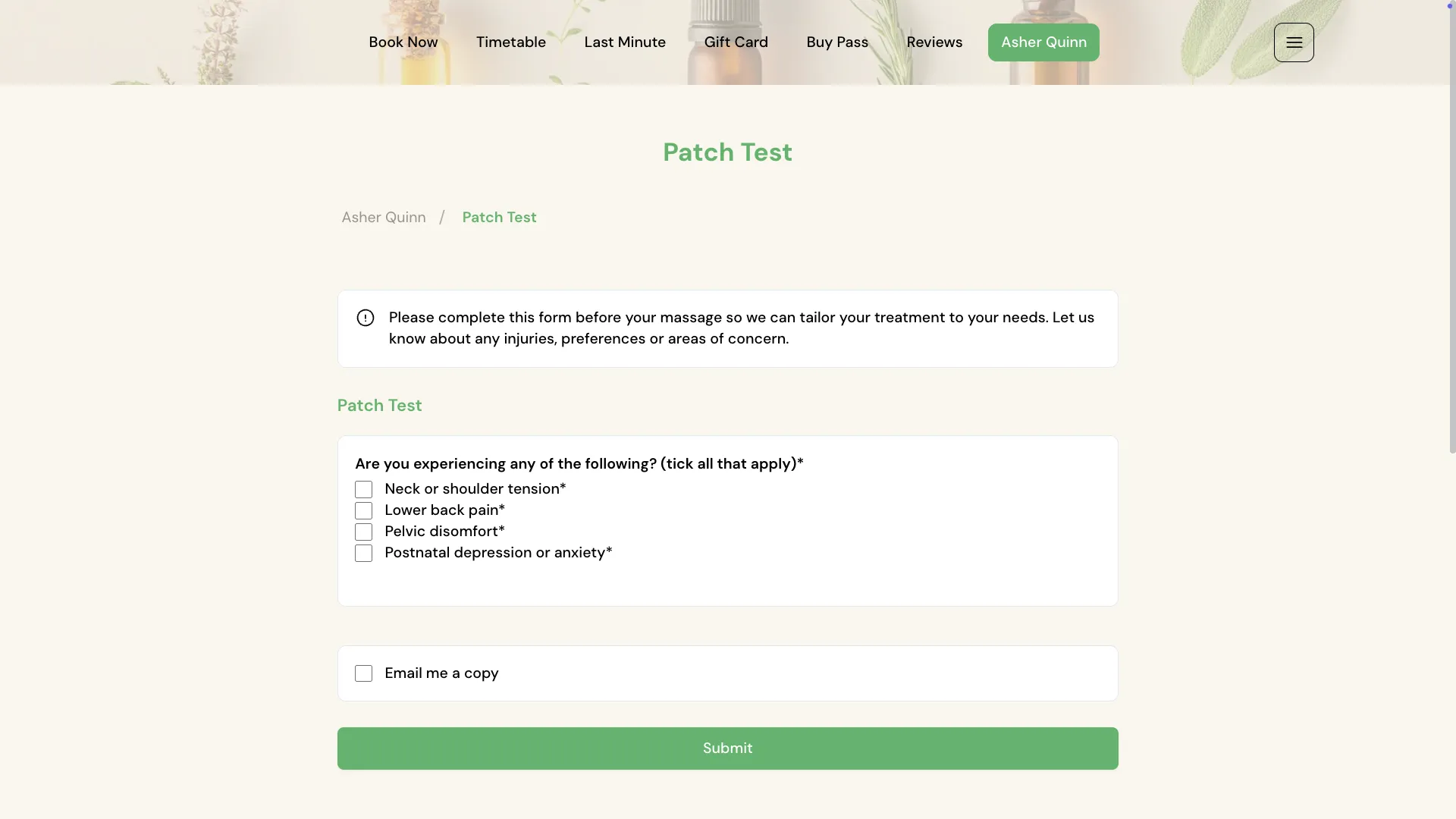 Desktop app customer form