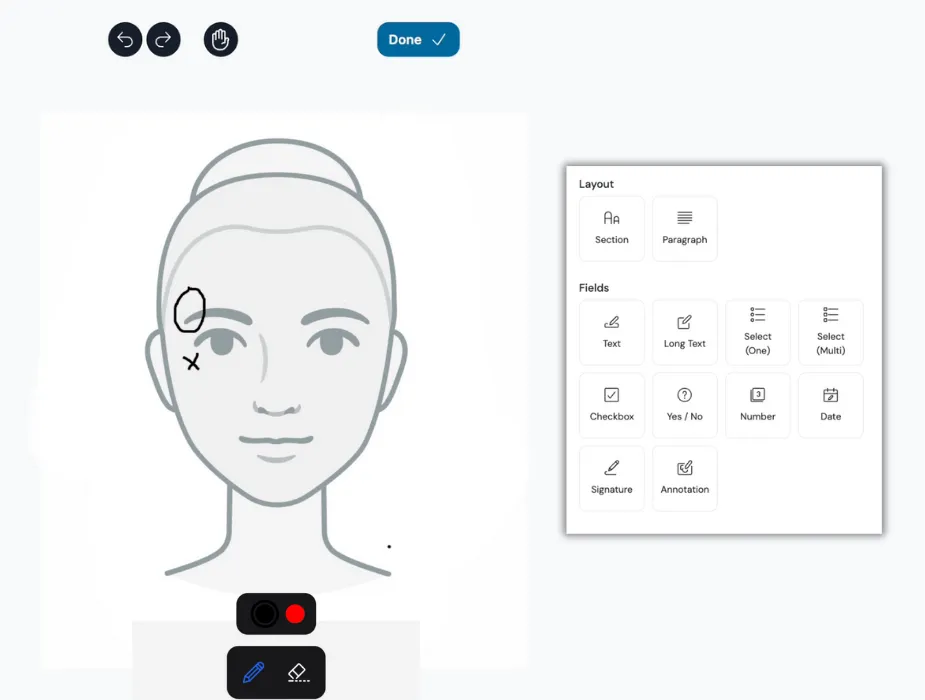 Mobile app customer form