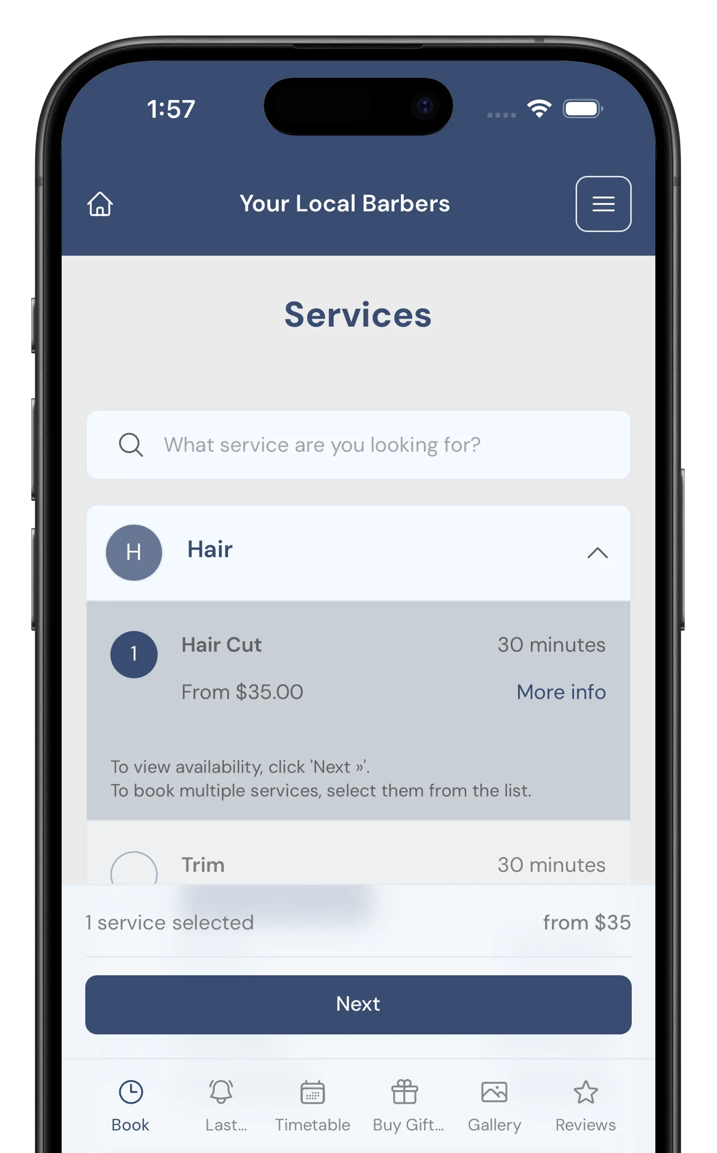 Mobile app customer form