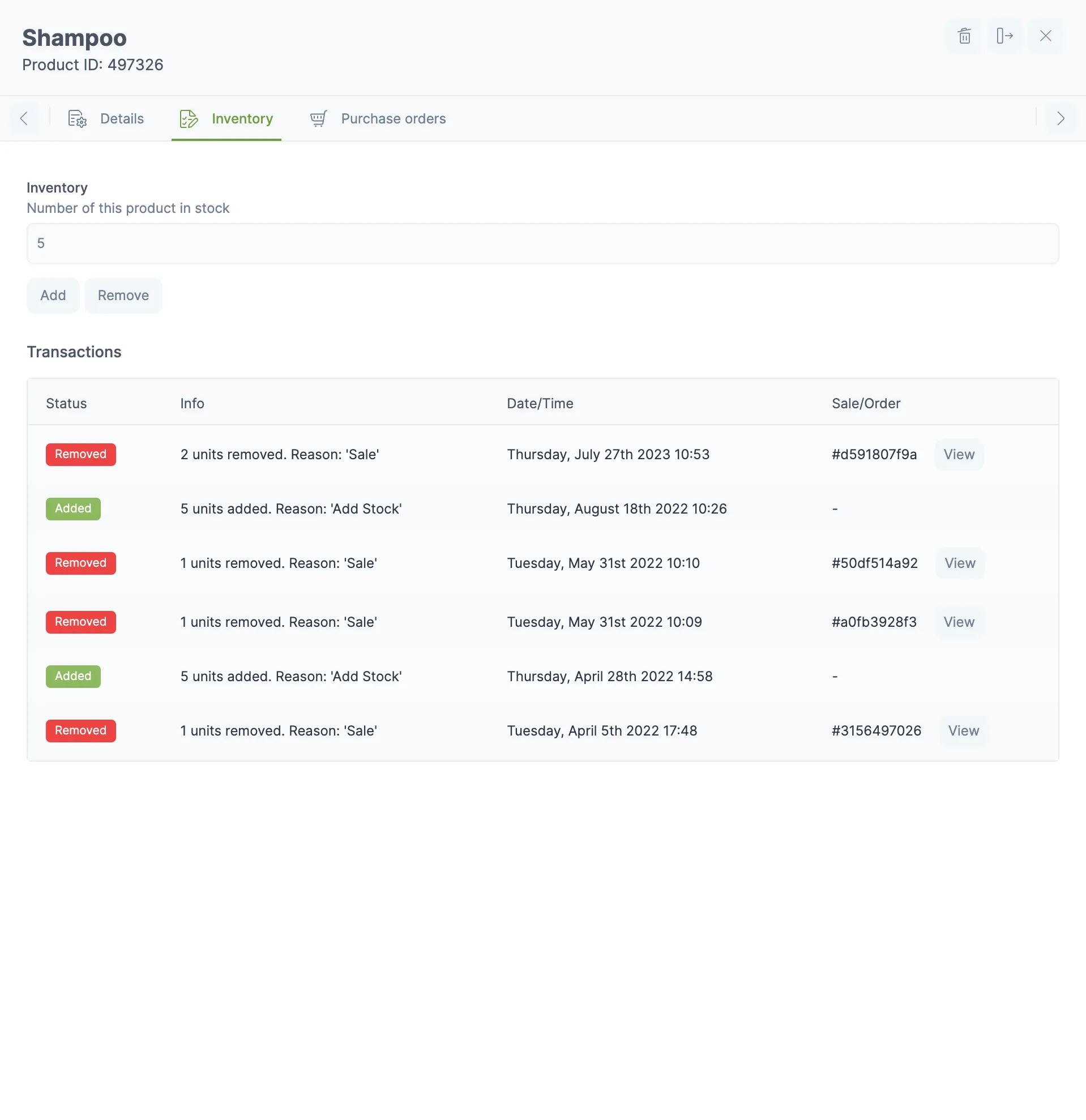 Managing inventory for a product
