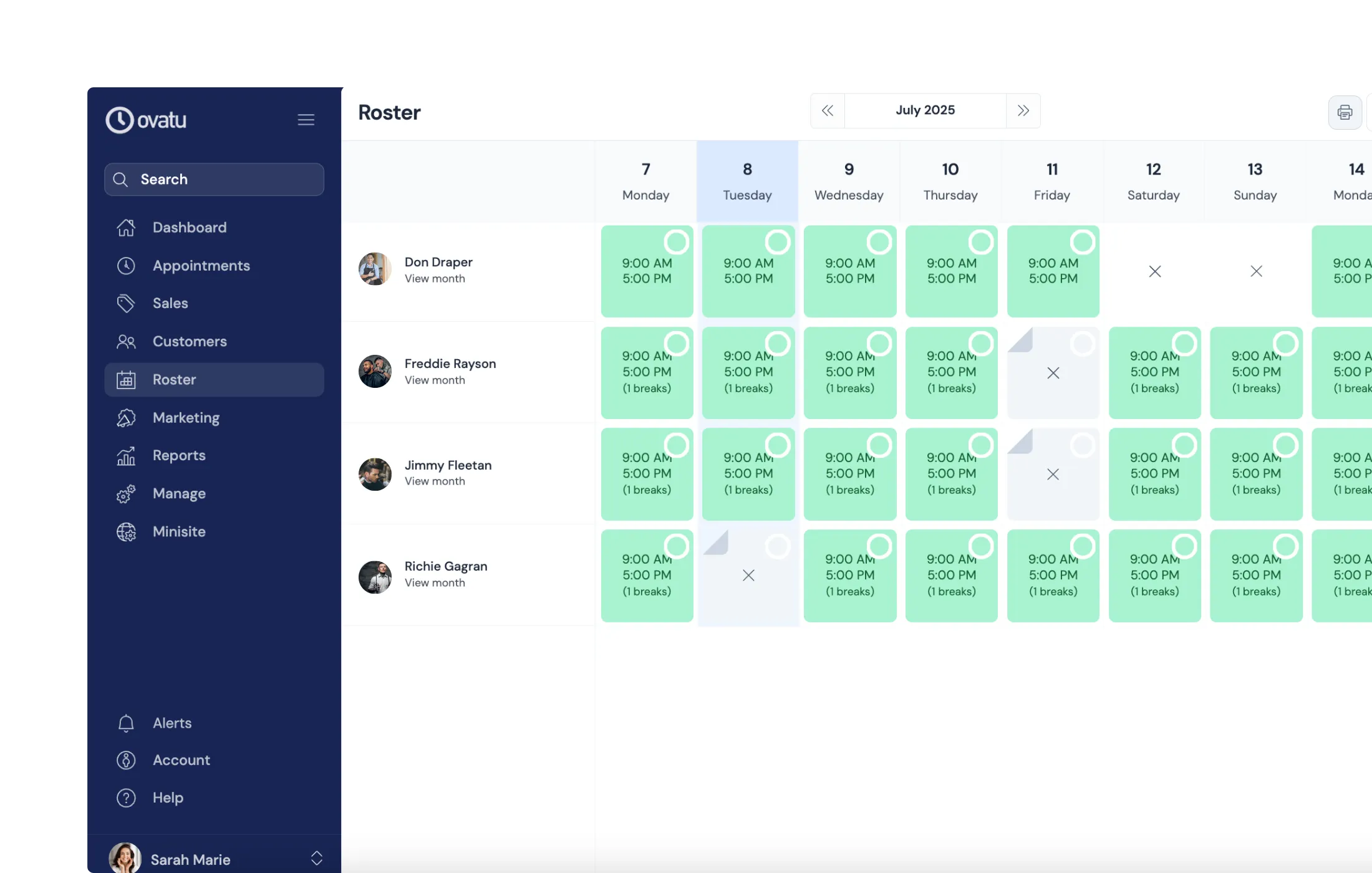 Web app employee roster