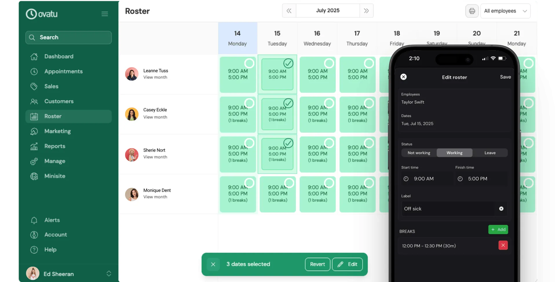 Web app employee roster