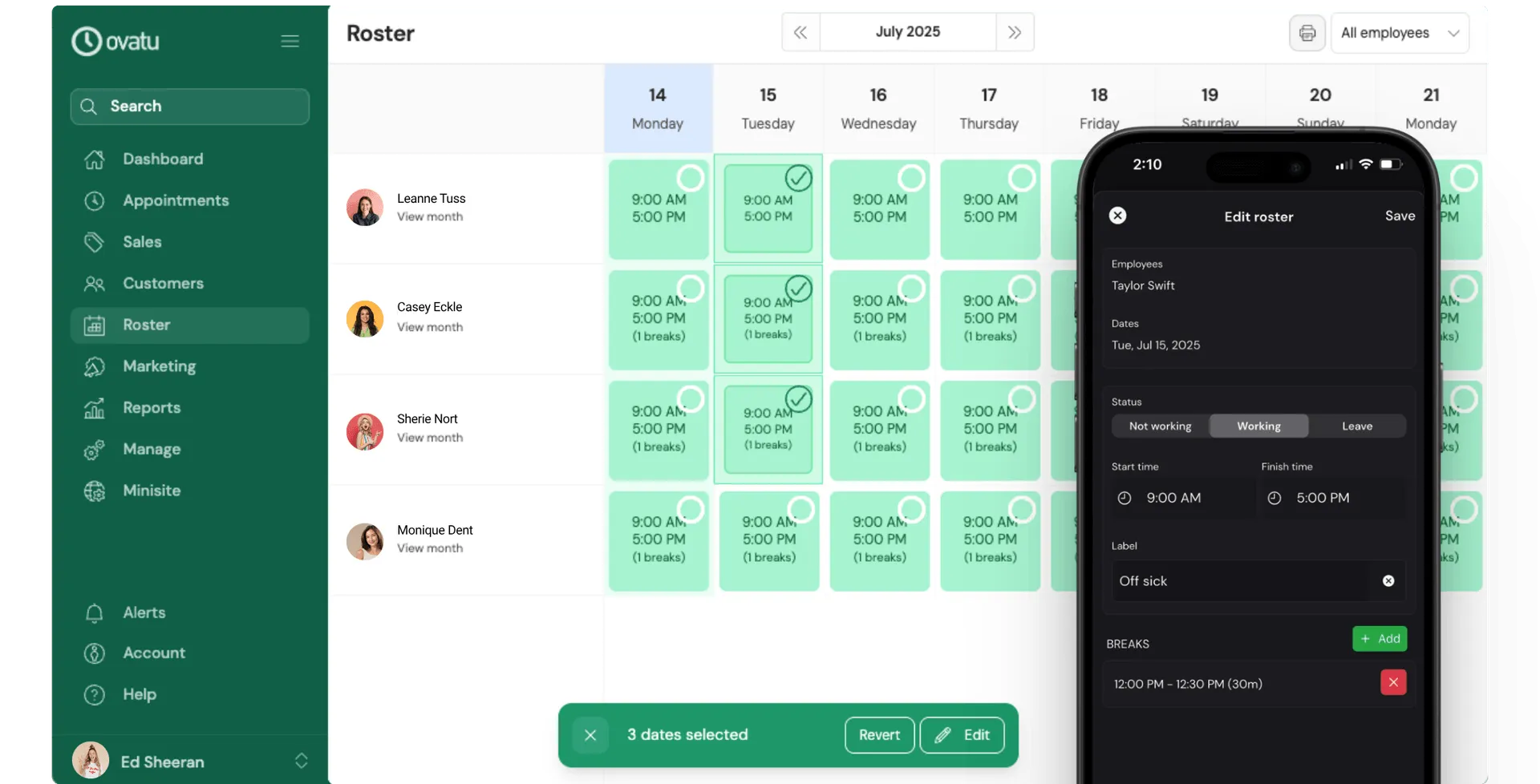 Web app employee roster