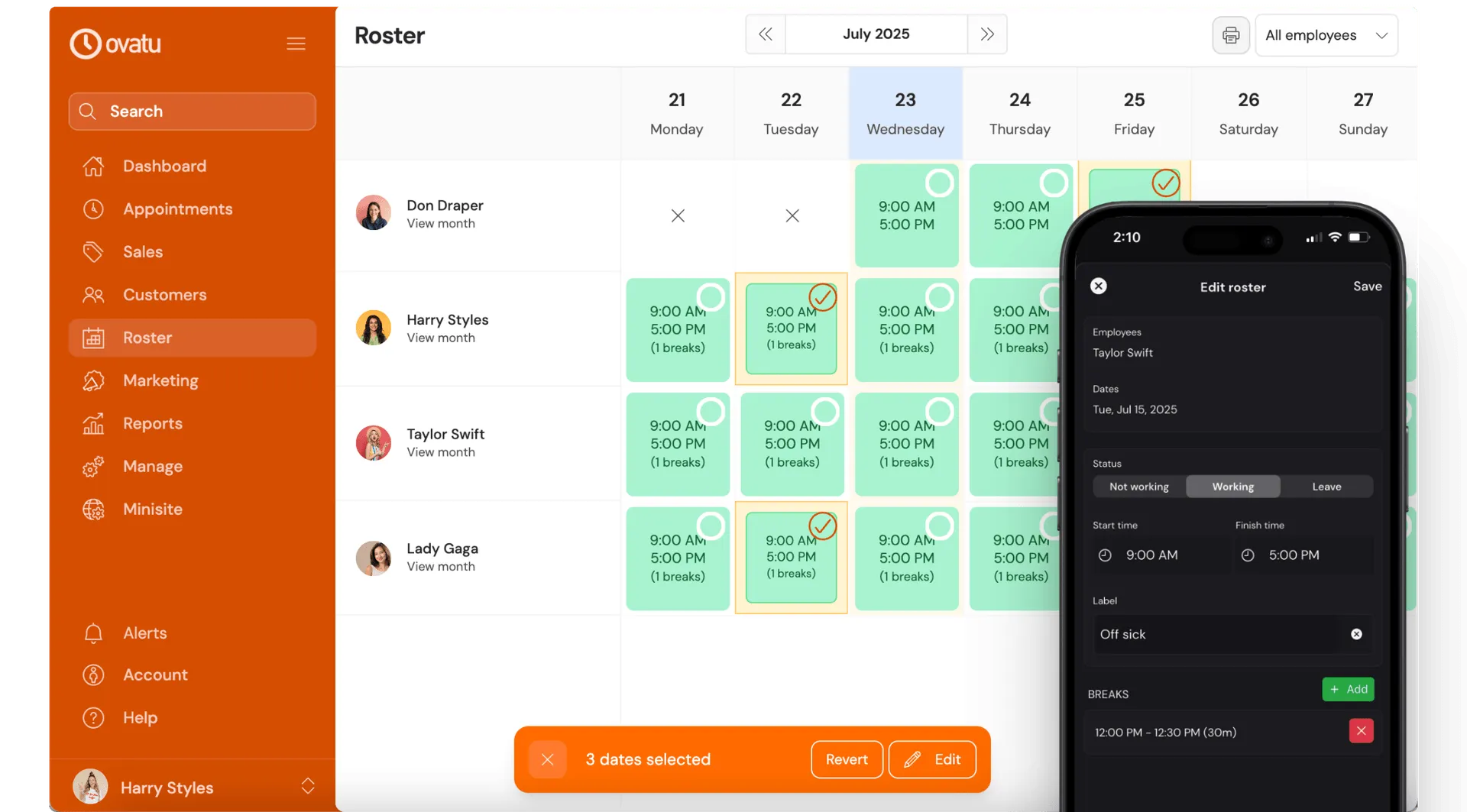 Mobile app customer form
