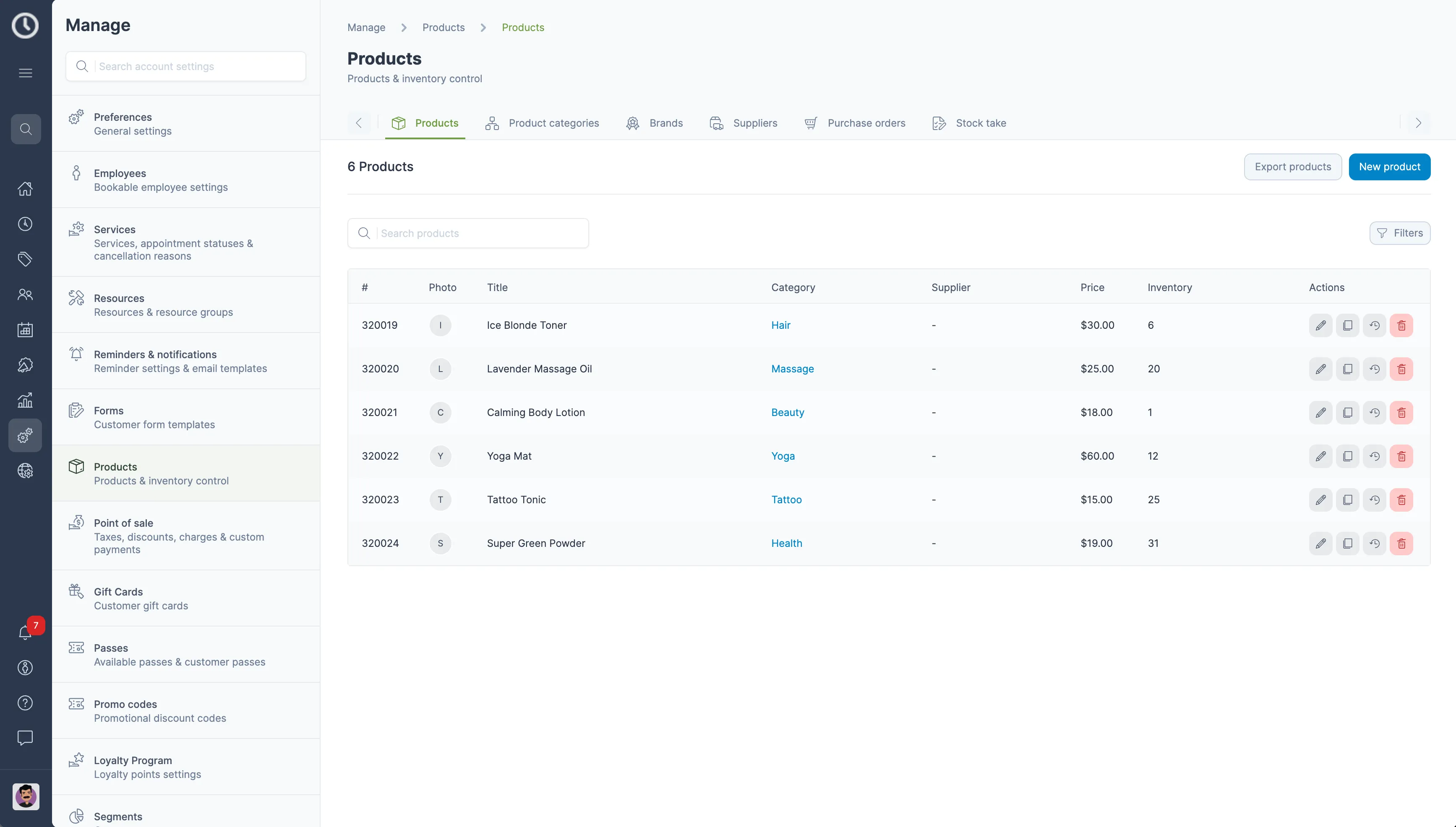 Managing product catalog in the Ovatu web app